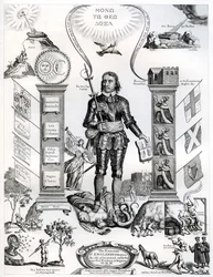 El emblema de las distracciones de Inglaterra, 1658, 1899