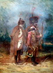 El emperador Napoleón I durante la campaña francesa, 1814