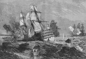 Los barcos del enemigo varados en la Punta de Grao, c1880