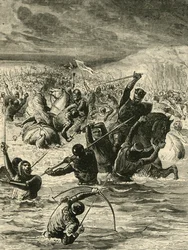 Los ingleses pasando el Somme, 1346, 1890