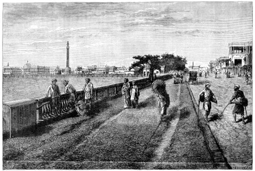 La explanada y la Casa de Gobierno, Calcuta, India, siglo XIX