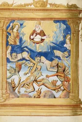 La caída de Lucifer. Del Libro de Horas, c. 1500
