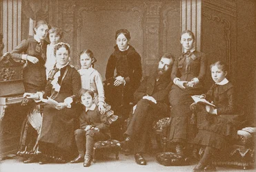 La familia del coleccionista, mecenas y fundador de la galería Pavel Tretyakov