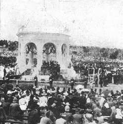 La Federación de Australia, 1901... Firmando el juramento por Lord Hopetoun en Sídney...