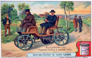 El primer automóvil de bencina, 1875, c1900