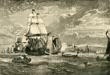 La Primera Flota de la Compañía de las Indias Orientales Saliendo de Woolwich, 1601, 1890