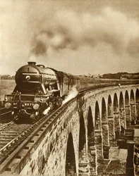 El Flying Scotsman...viaje sin paradas entre Kings Cross y Newcastle, 11 de julio de 1927, 1935