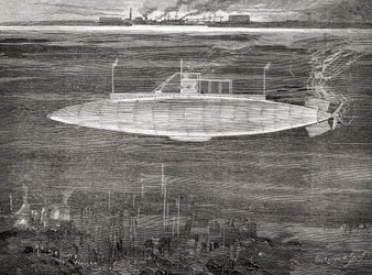 El submarino de la Armada Francesa Gustave Zédé, lanzado en 1900