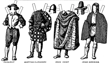 La galería del traje británico: Vestido usado a finales del siglo XVI, c1934