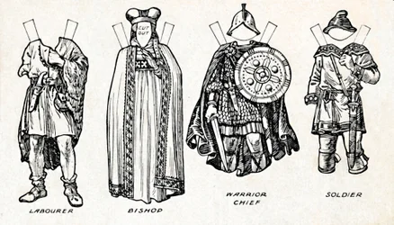 La galería del traje británico: Cómo vestía la gente en tiempos anglosajones, c1934