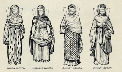 La galería del traje británico: El vestido de los daneses y los anglosajones posteriores, c1934