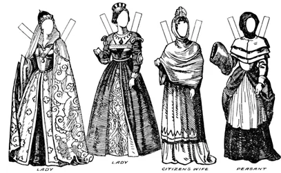 La galería del traje inglés: Algunos de los vestidos usados en la época de Guillermo III, c1934
