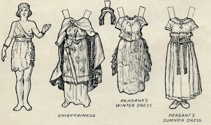 La Galería del Traje Histórico: Lo que los britanos y romanos solían usar, c. 1934