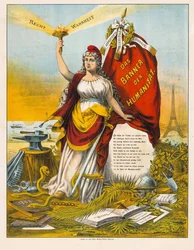 La Diosa de la Libertad con martillo y yunque