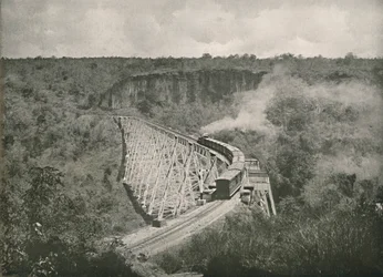 El desfiladero de Gokteik y el puente ferroviario, 1900