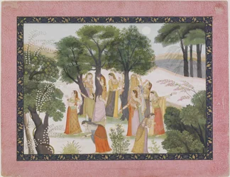 Las Gopis buscan a Krishna de un Bhagavata Purana, ca. 1780
