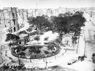 La Gran Plaza después del incendio, Alejandría, Egipto, c. 1910s