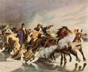 El Gran Elector cruzando la Laguna de Curlandia, enero de 1679, 1936