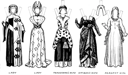 La Gran Galería del Traje Británico: Vestido usado en el reinado de Eduardo III, c. 1934