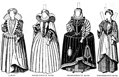 La Gran Galería del Vestuario: Vestidos variados usados en los días de Isabel, c1934
