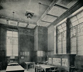 El comedor verde en el Museo de South Kensington, c. 1870