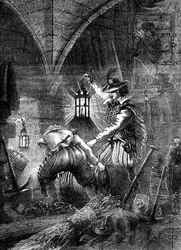 Los conspiradores de la Conspiración de la Pólvora en acción, c. 1902