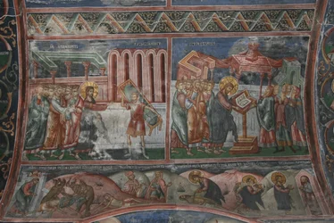 La curación en Capernaum y otras escenas de la vida de Cristo, siglo XIV