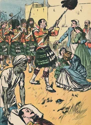 Los Highlanders entrando en Lucknow, c. 1907