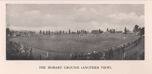El campo de cricket de Hobart, Tasmania, Australia, 1912