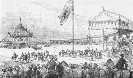 El Durbar Imperial en Delhi, India, el 1 de enero de 1877, 1908