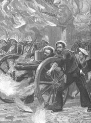 La insurrección bajo Arabi Pasha, 1882: Los marineros despejando las calles..., 1901