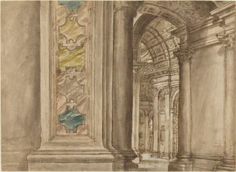 El interior de San Pedro, Roma, primer cuarto del siglo XVII