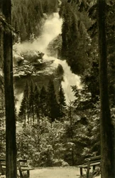 Las cataratas de Krimml, Parque Nacional de Hohe Tauern, Austria, hacia 1935