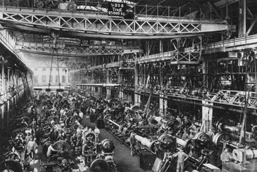 La fábrica de cañones Krupp número 1, Essen, Alemania, Primera Guerra Mundial, 1917