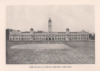 El campo de cricket de Kuala Lumpur, Malasia, 1912