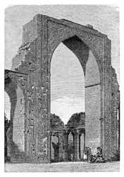 La Mezquita Kutal, distrito de Delhi, India, 1895