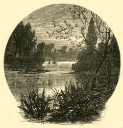 El lago, Parque Battersea, c1878