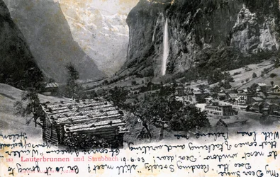 El Valle de Lauterbrunnen, Oberland Bernés, Suiza, 1903