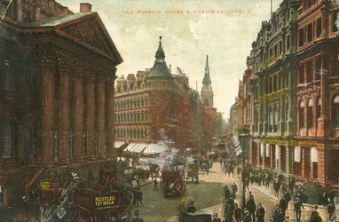 La Mansion House y Cheapside, Londres, finales del siglo XIX-principios del siglo XX