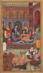 Las bodas de Caná, del Espejo de la Santidad Mirat al-quds del Padre Jerome Xavier, 1602-1604