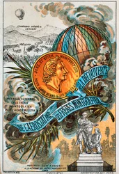 Los hermanos Montgolfier, pioneros franceses del aerostato, 1890s