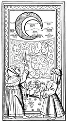 La Luna, carta del tarot, siglo XIV, 1870