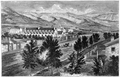 El templo mormón y el Bloque de los Profetas, Salt Lake City, Utah