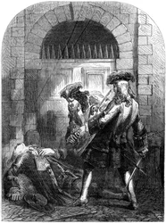 El asesinato del actor William Mountford, 1692, siglo XIX