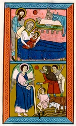 La Natividad y la Anunciación a los Pastores, principios del siglo XIII