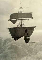 El Nimrod detenido en el hielo, 1908, 1909