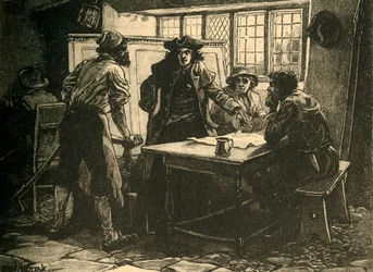 El Capitán de Nottingham y agitadores en la Posada del Caballo Blanco, Pentrich, Derbyshire, 1817 c1890