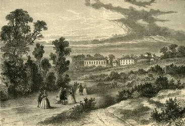 El viejo paseo del pozo, Hampstead, alrededor de 1750, c1876