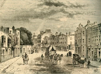 El viejo pueblo de Vauxhall, con entrada a los jardines