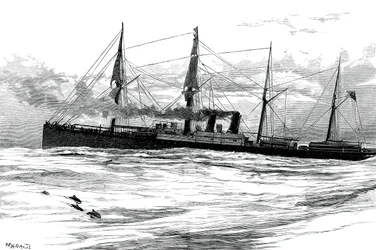 El barco de vapor Orient de la Compañía de Navegación a Vapor del Oriente, c. 1880